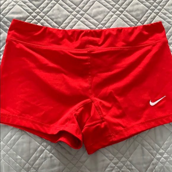 womens red spandex shorts